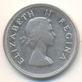 47005 Южная Африка. 2,5 шиллинга. 1958 г. Серебро.